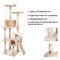 Pet Adobe Pet Adobe Cat Tree House, Multi-Level, Scratching Posts, Condos, Perches & Toys, 66-"Tall, Beige 367508WFD - alternate 2